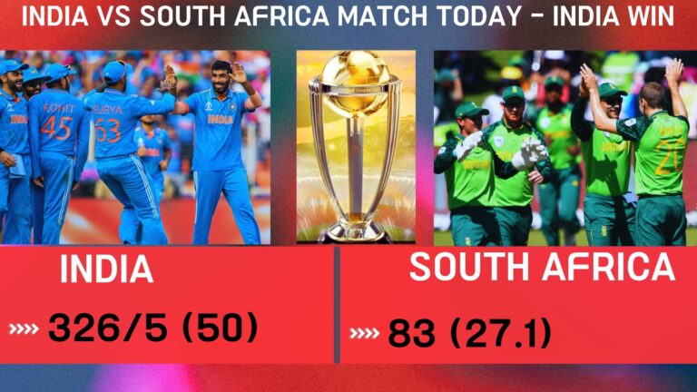 India Vs South africa 37th match 2023-India Win