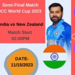 India vs New Zealand Match Today ICC World Cup 2023