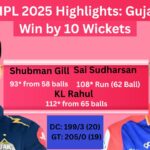 DC vs GT IPL 2025 Highlights IPL 60th Match