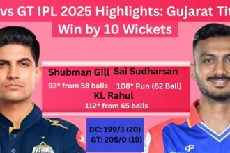 DC vs GT IPL 2025 Highlights IPL 60th Match