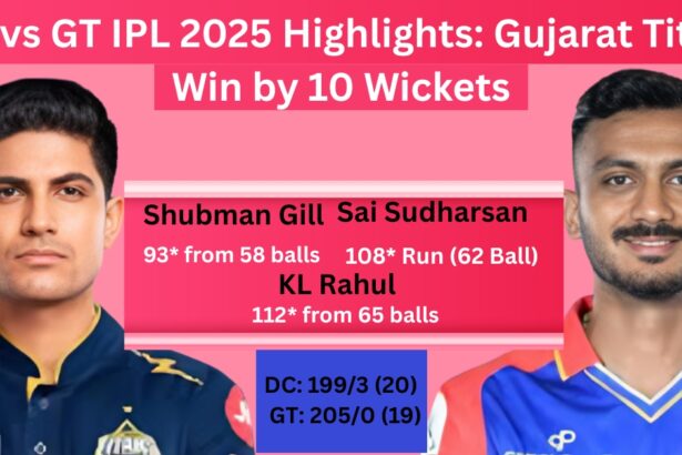 DC vs GT IPL 2025 Highlights IPL 60th Match
