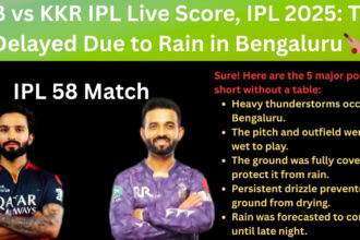 RCB vs KKR IPL Live Score, IPL 2025: Toss Delayed Due to Rain in Bengaluru