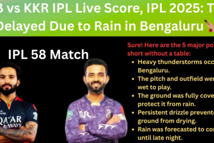RCB vs KKR IPL Live Score, IPL 2025: Toss Delayed Due to Rain in Bengaluru